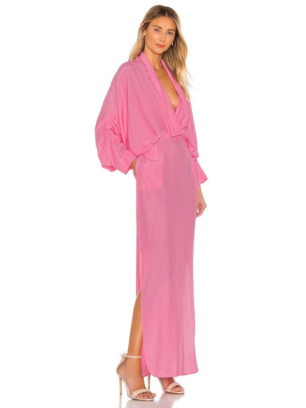 SWF Plunge Dress in Floss Pink Resort - Picture 2 of 3